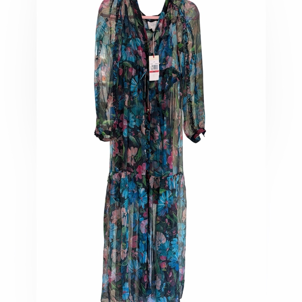 Johnny Was Floral Maxi Dress - Blue and Green